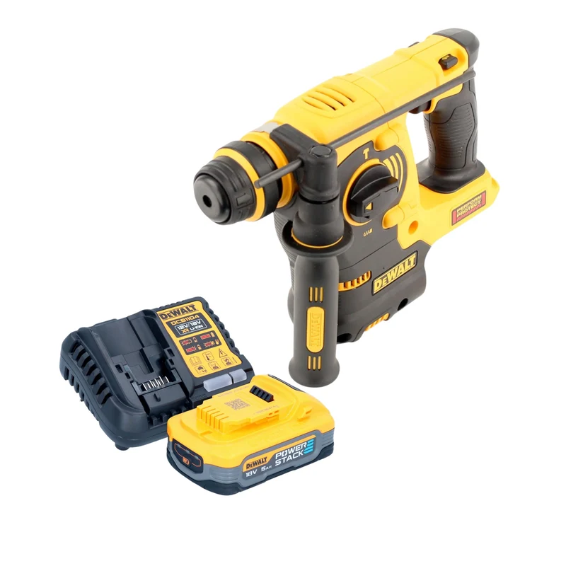 DeWalt DCH 253 H1 Akku Kombihammer 18 V 2,1 J SDS plus + 1x Powerstack Akku 5,0 Ah + Ladegerät