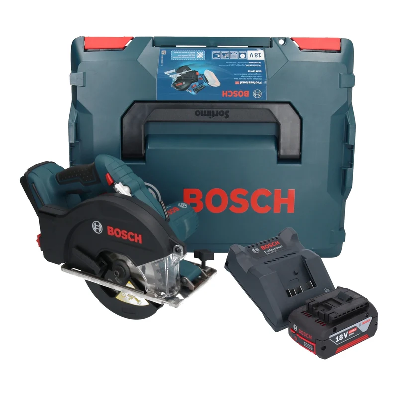 Bosch GKM 18V-50 Professional Akku Metall Handkreissäge 18 V 136 mm Brushless + 1x Akku 4,0 Ah + Ladegerät + L-Boxx
