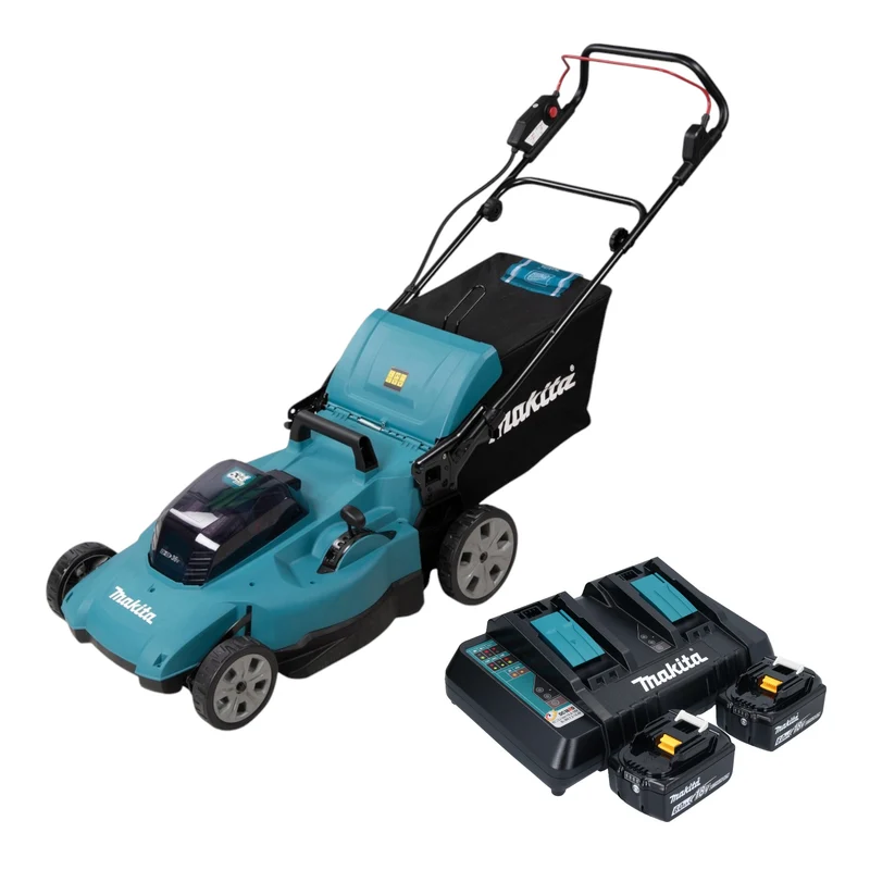 Makita DLM 538 PG2 Akku Rasenmäher 36 V ( 2x 18 V ) 530 mm + 2x Akku 6,0 Ah + Ladegerät