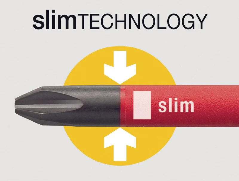 WIHA Schraubendrehersatz slimVario 16-tlg. VDE isoliert mit Wechselklingen und SoftFinish® Griff