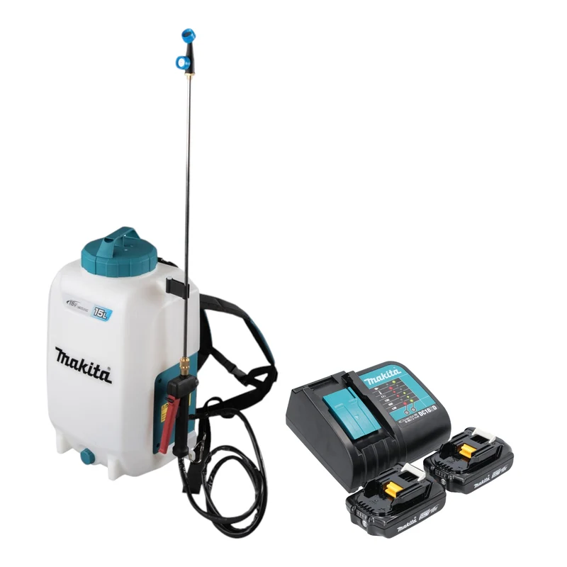 Makita DUS 158 SA2 Akku Druckspritze 18 V 15 l 5,0 bar + 2x Akku 2,0 Ah + Ladegerät