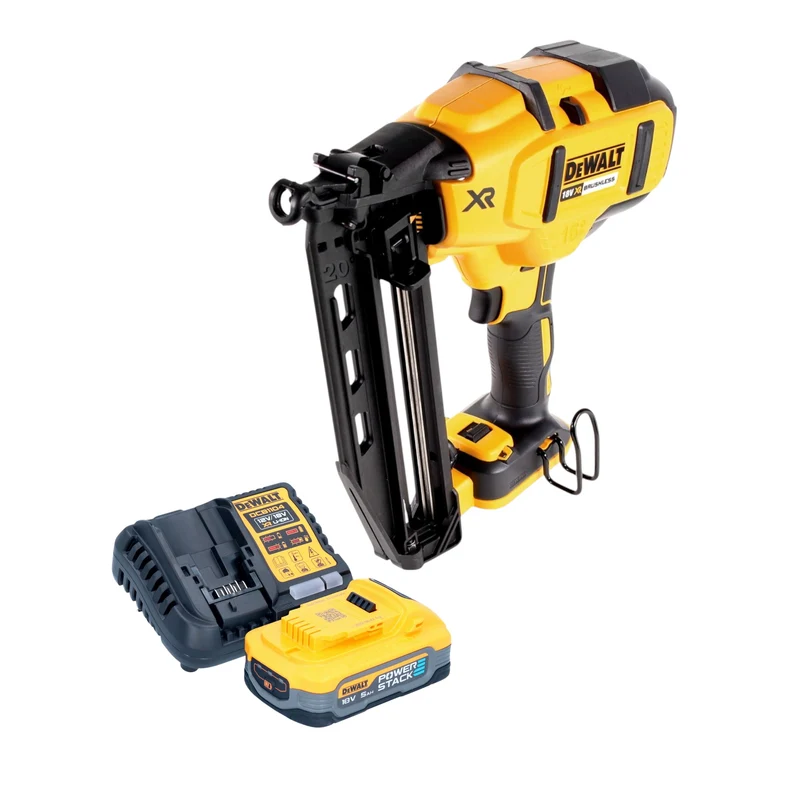 DeWalt DCN 660 H1 Akku Nagler 18V 32 - 63 mm Brushless + 1x Powerstack Akku 5,0 Ah + Ladegerät