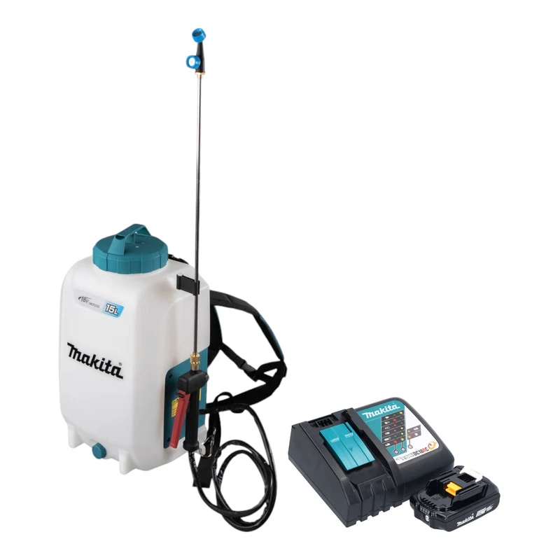 Makita DUS 158 RA Akku Druckspritze 18 V 15 l 5,0 bar + 1x Akku 2,0 Ah + Ladegerät