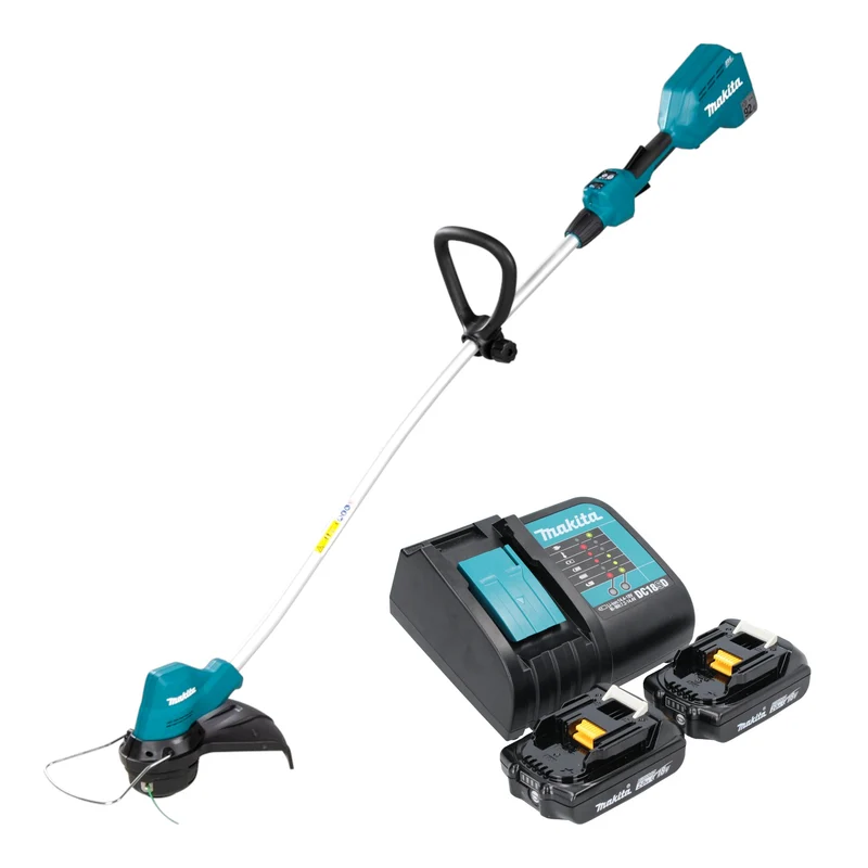 Makita DUR 189 SA2 Akku Rasentrimmer 18 V 300 mm Brushless + 2x Akku 2,0 Ah + Ladegerät