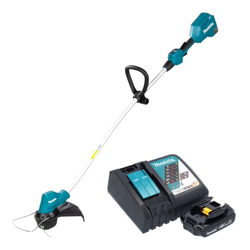 Makita DUR 189 RY Akku Rasentrimmer 18 V 300 mm Brushless + 1x Akku 1,5 Ah + Ladegerät