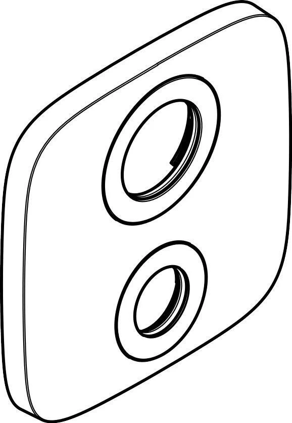 HANSGROHE Rosette 155 x 155 mm Therm.Absperr- Umstellventil für vertauschte Anschlüsse chrom