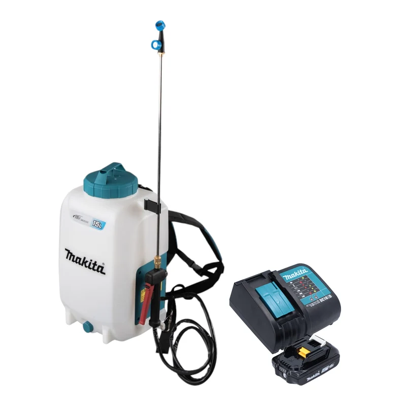 Makita DUS 158 SA Akku Druckspritze 18 V 15 l 5,0 bar + 1x Akku 2,0 Ah + Ladegerät