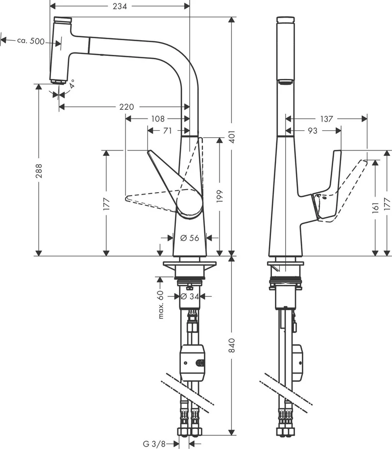 HANSGROHE Talis Select M51 Spültischmischer 300 mit