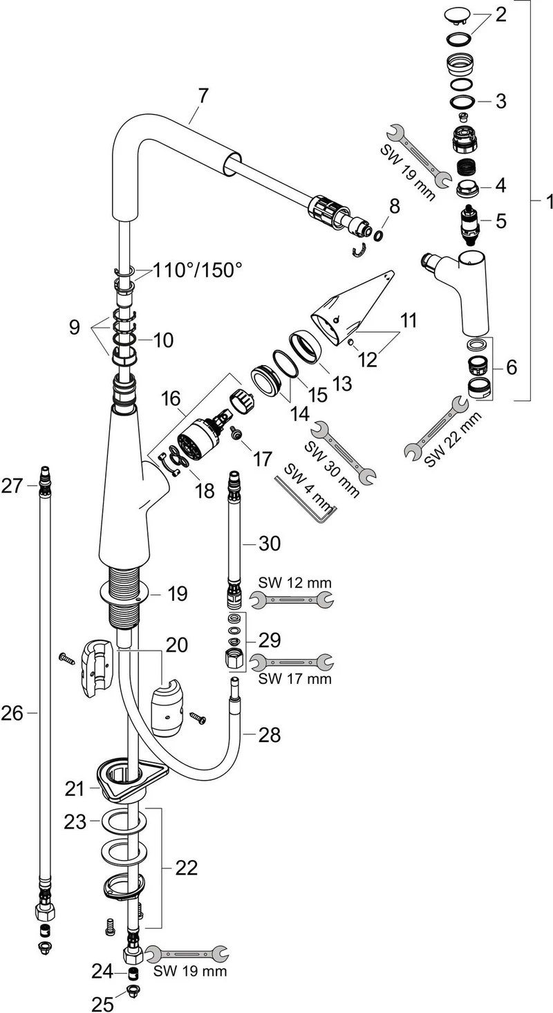 HANSGROHE Talis Select M51 Spültischmischer 300 mit