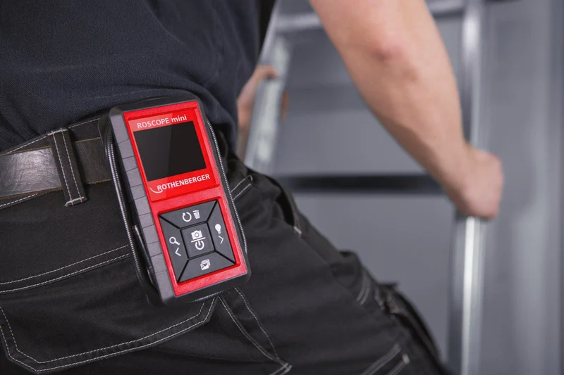 ROTHENBERGER ROSCOPE®mini Akku-Inspektionskamera 2 Zoll 320x240 8,5mm – für schwer zugängliche Stellen
