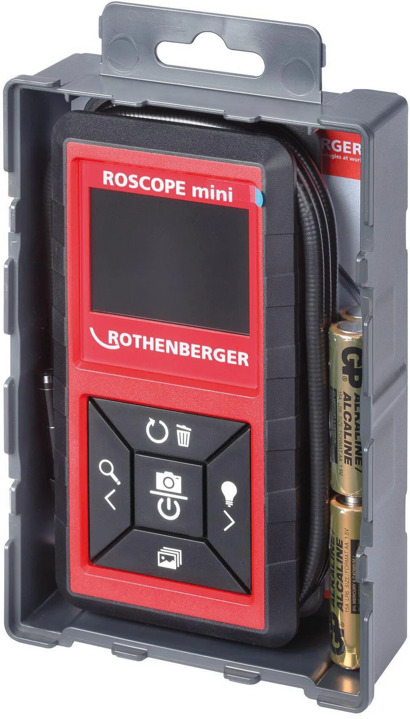 ROTHENBERGER ROSCOPE®mini Akku-Inspektionskamera 2 Zoll 320x240 8,5mm – für schwer zugängliche Stellen