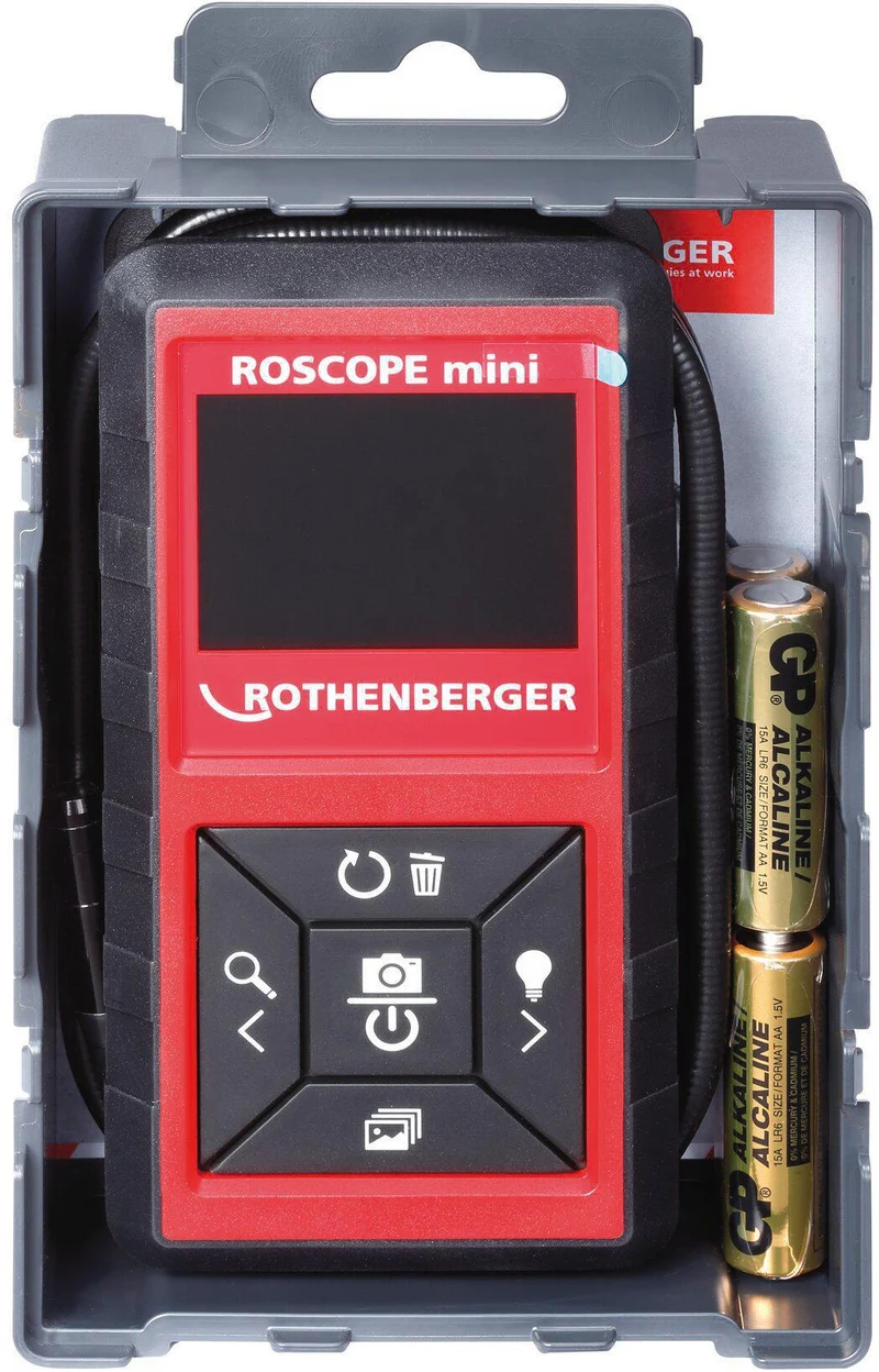 ROTHENBERGER ROSCOPE®mini Akku-Inspektionskamera 2 Zoll 320x240 8,5mm – für schwer zugängliche Stellen