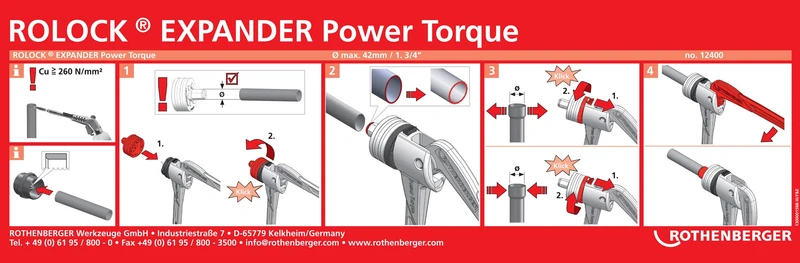ROTHENBERGER ROLOCK Expander Power Torque Expanderköpfe bis 42 mm (1 3/4″) – 1 kg