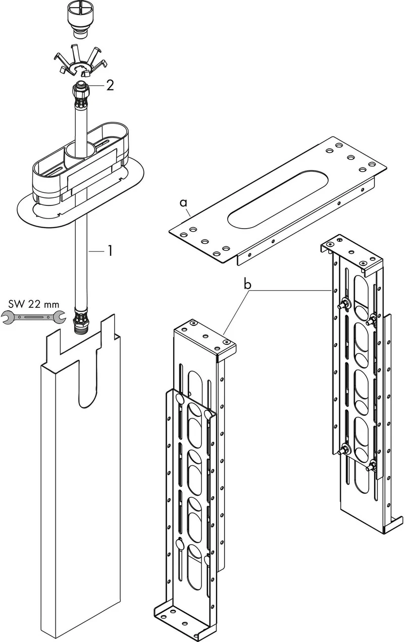 Hansgrohe sBox Grundset für Wannenrand- und Fliesenrandmontage – 1 Verbraucher, DN15
