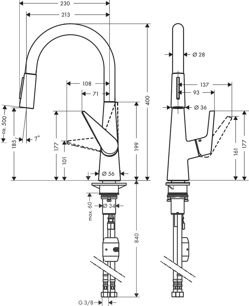 Hansgrohe HG Spültischmischer 200 TALIS M51 Eco mit Ausziehbrause 2jet chrom