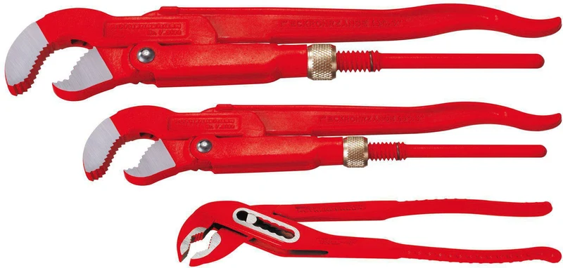 ROTHENBERGER Zangenset 3-teilig für Rohre 1–1 1/2 Zoll, 10 Zoll – Selbstklemmend