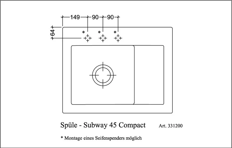 Villeroy & Boch Einbauspüle Subway 45 Compact