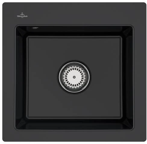VILLEROY & BOCH SP Subway 50 S flat 490x475mm Spülbecken mtig Keram Ebony c+