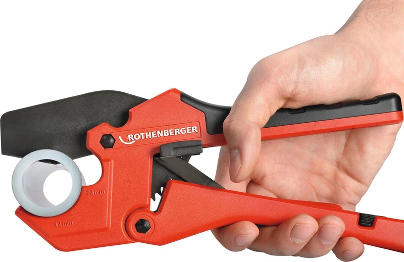 ROTHENBERGER ROCUT® 42 TWIN CUT Kunststoffschere für PE/PEX/PB/PVC/PPR Rohre bis 42 mm