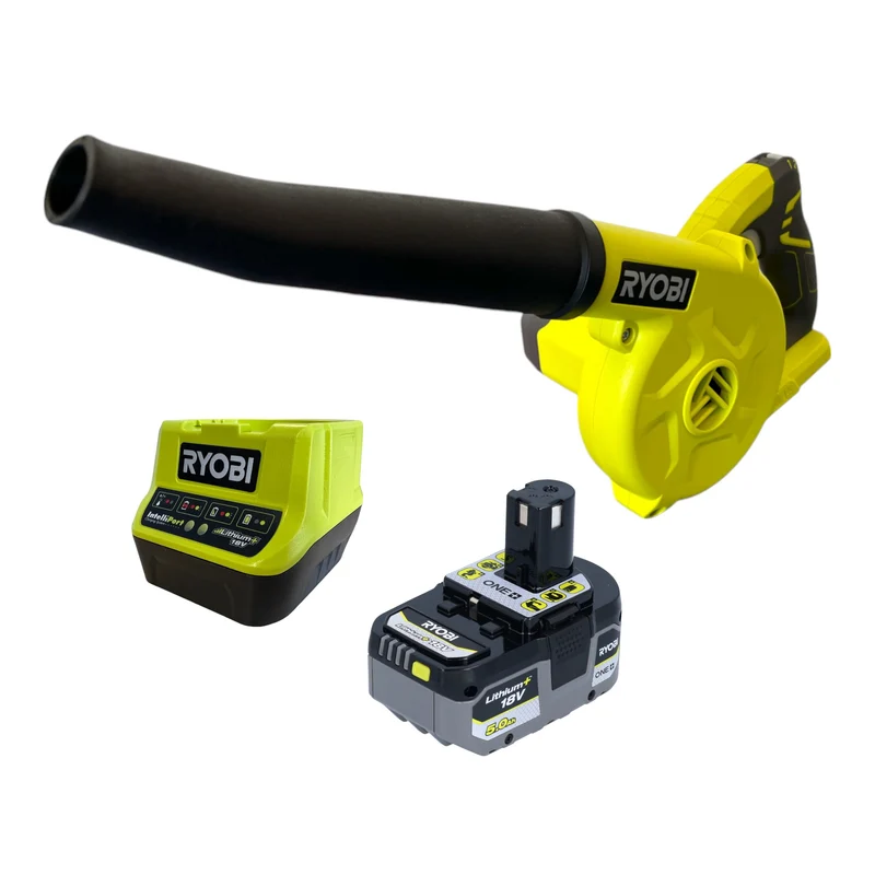 RYOBI R18TB Akku Gebläse 18 V 200 km/h + 1x Akku 5,0 Ah + Ladegerät