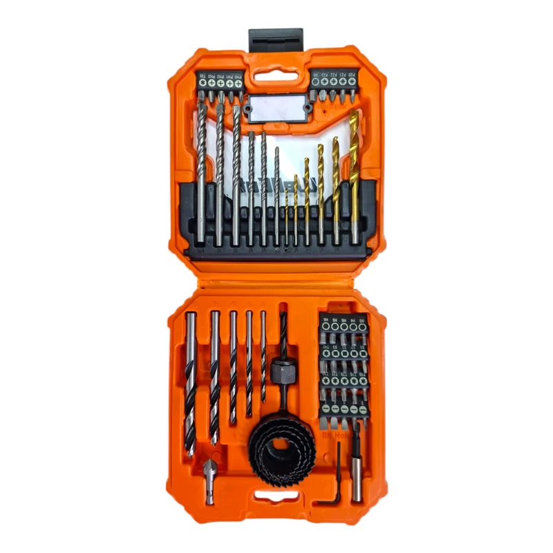 WellCut 56 tlg. Bit- und Bohrer Set ( WC-DB56 ) PH / PZ / HEX / Schiltz / TX / Robertson Metall / Holz / Stein Bohrer + Lochsäge 32 - 54 mm