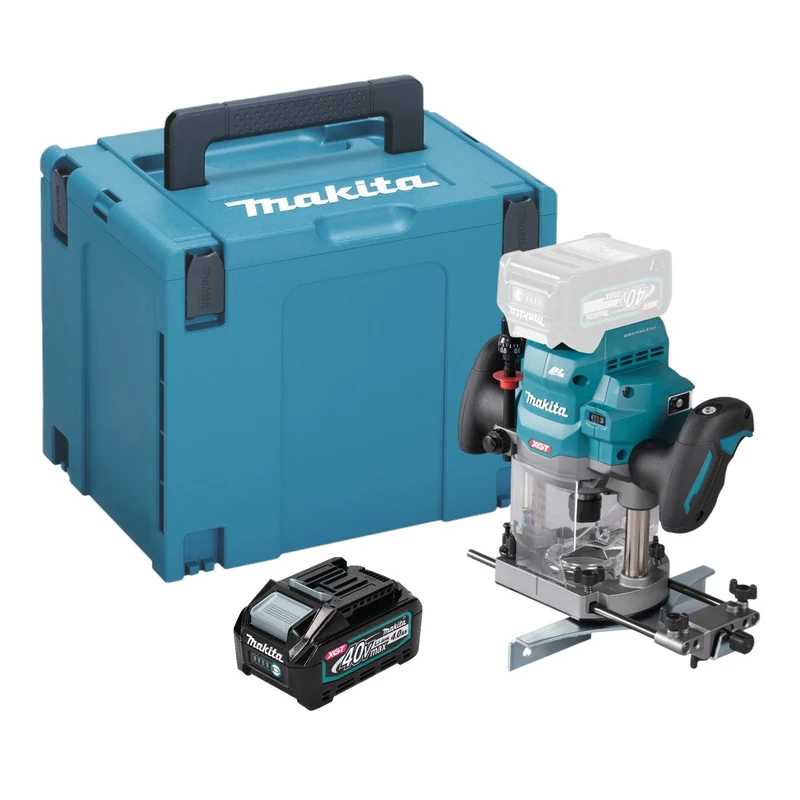 Makita RP 001 GM101 Akku Oberfräse 40 V max. 12 mm Brushless + 1x Akku 4,0 Ah + Makpac - ohne Ladegerät