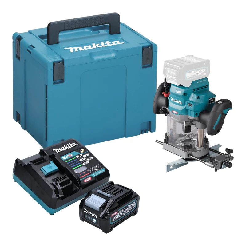 Makita RP 001 GM101 Akku Oberfräse 40 V max. 12 mm Brushless + 1x Akku 4,0 Ah + Ladegerät + Makpac