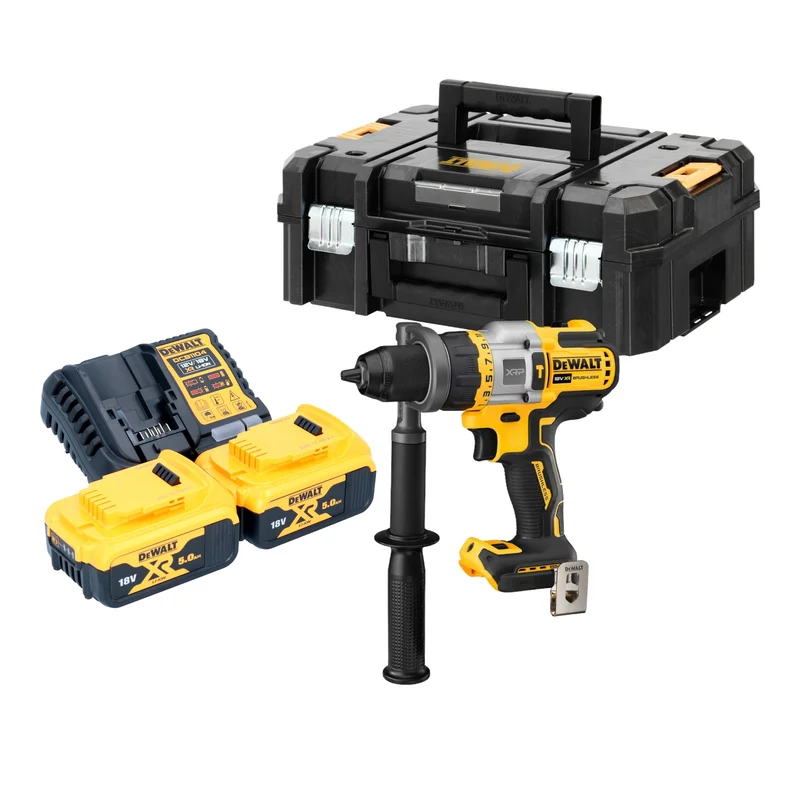 DeWalt DCD 999 P2T Akku Schlagbohrschrauber 18 V 95 Nm Brushless + 2x Akku 5,0 Ah + Ladegerät + TSTAK