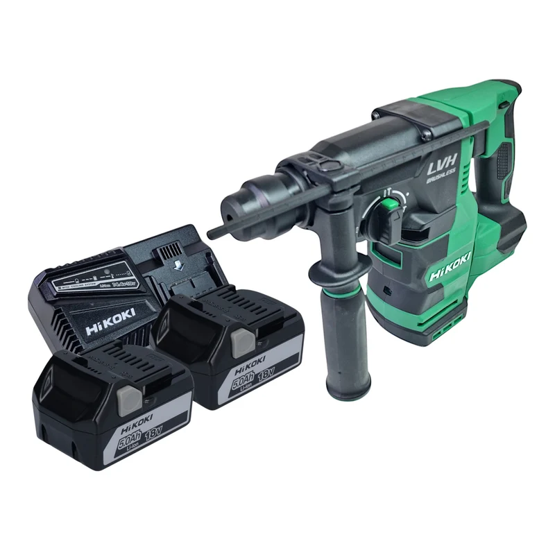 Hikoki DH1826 DAW4Z Akku Kombihammer 18 V 3,2 J SDS-Plus Brushless + 2x Akku 5,0 Ah + Ladegerät
