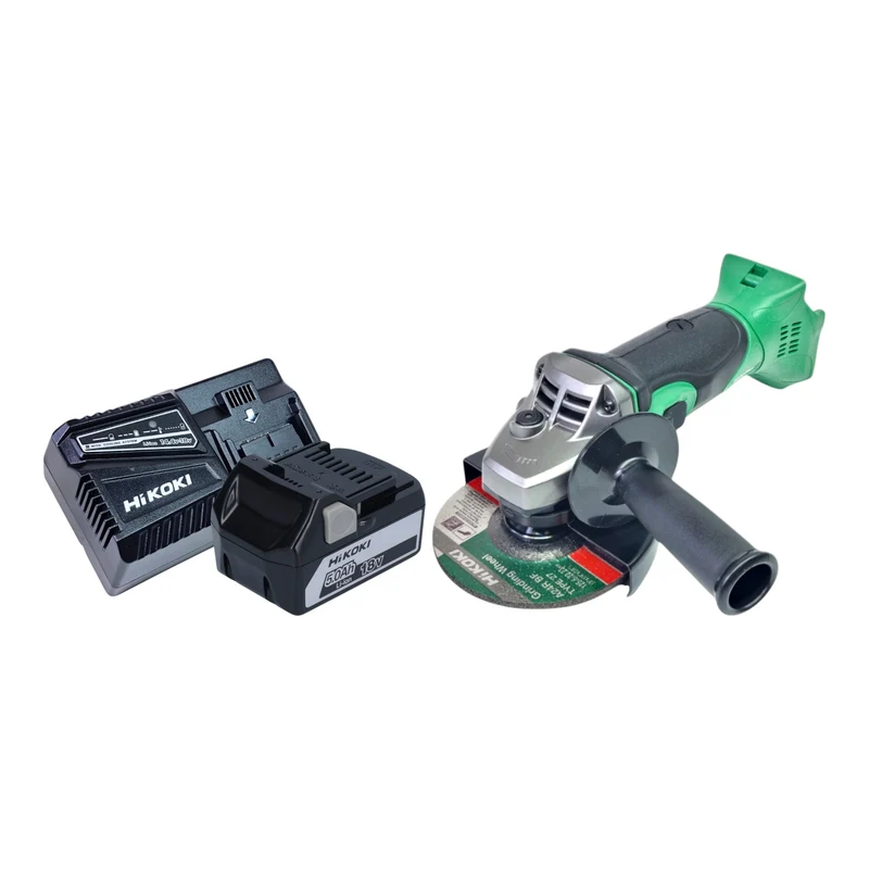HiKOKI G18 DSL2 W5Z Akku Winkelschleifer 18 V 125 mm + 1x Akku 5,0 Ah + Ladegerät