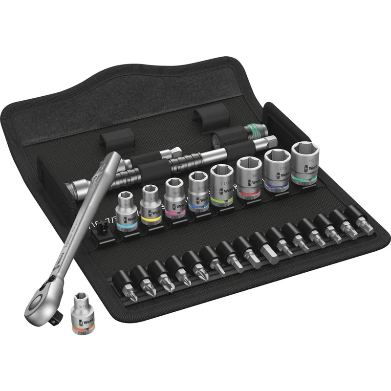 Zyklop Metal-Knarrensatz 8100 SA 11 / 28-teilig / Umschalthebel, 1/4", zöllig