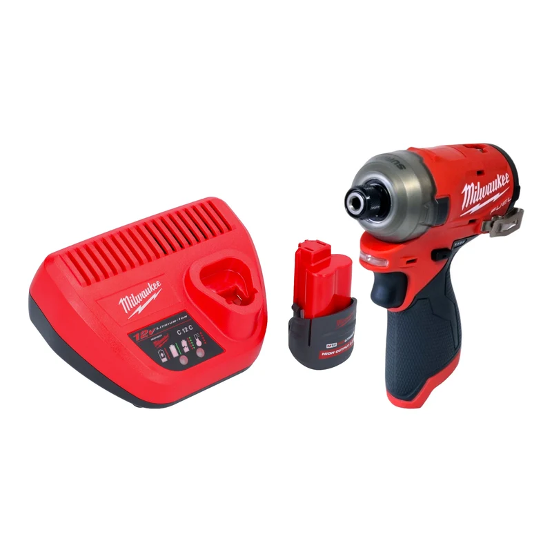 Milwaukee M12 FQID-251 Akku Schlagschrauber 12 V 50 Nm 1/4" Brushless + 1x Akku 2,5 Ah + Ladegerät