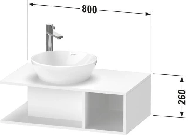 DURAVIT D-Neo WTU wandh.,1 offenes Fach r., Eiche Terra