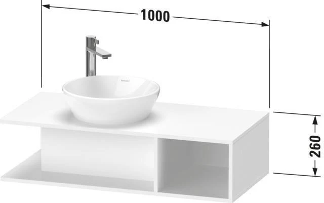 DURAVIT D-Neo WTU wandh.,1 offenes Fach r., Eiche Terra