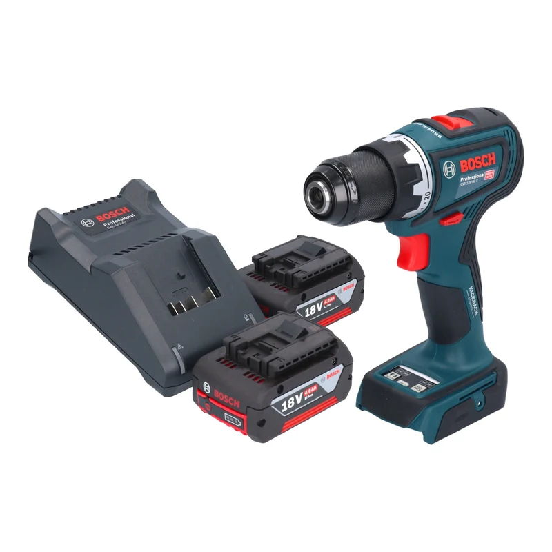 Bosch GSR 18V-90 C Professional Akku Bohrschrauber 18 V 64 Nm Brushless + 2x Akku 4,0 Ah + Ladegerät