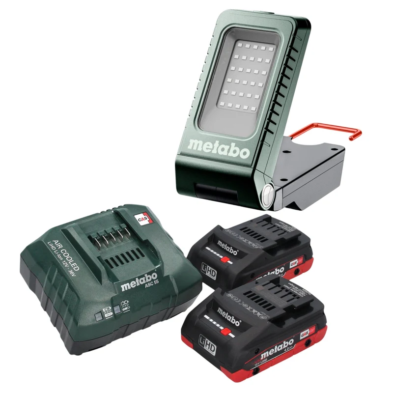 Metabo BSA 18-1000 Akku Baustrahler 18 V 1000 lm + 2x LiHD Akku 4,0 Ah + Ladegerät