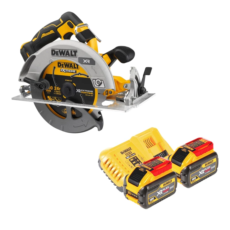 DeWalt DCS 573 X2 Akku Handkreissäge 18 V 190 x 30 mm Brushless + 2x Akku 9,0 Ah + Ladegerät