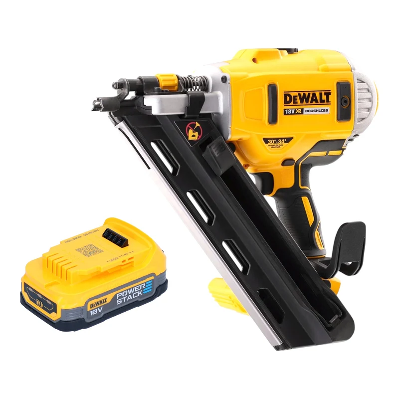 DeWalt DCN 692 N Akku Streifennagler 18 V 50 - 90 mm Brushless + 1x Powerstack Akku 1,7 Ah - ohne Ladegerät