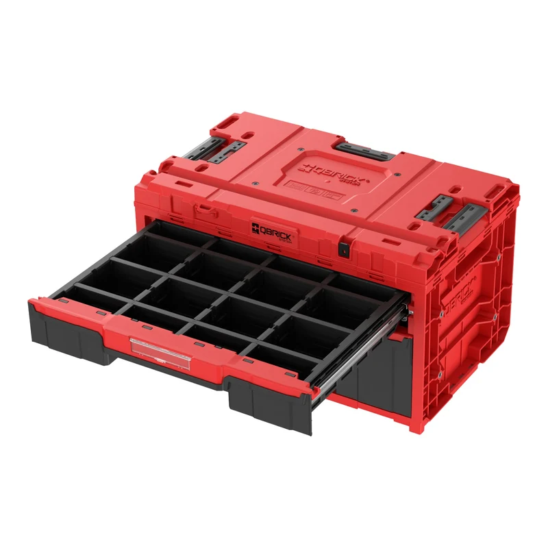 Qbrick System ONE Drawer 2 Plus Toolbox 2.0 Red Ultra HD modularer Werkzeugkasten 587 x 380 x 340 mm 9 l 20 l