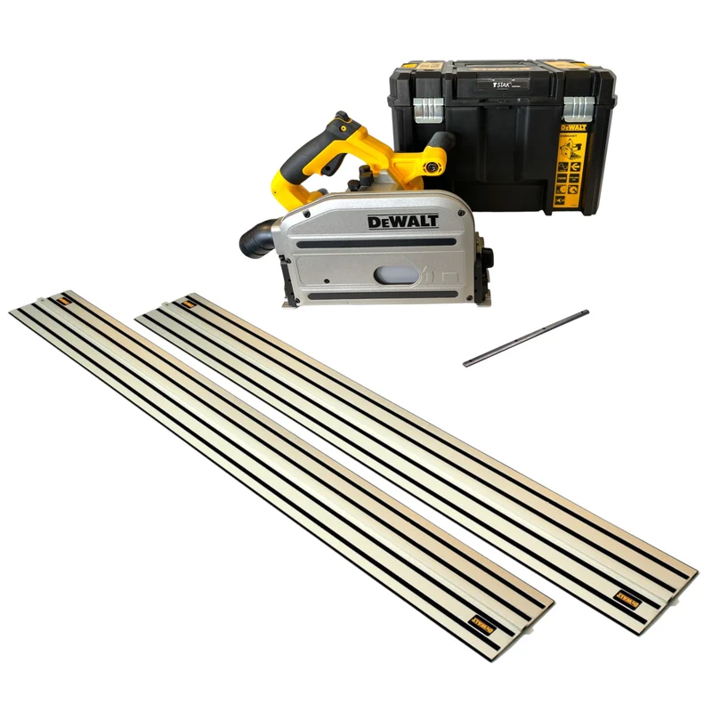 DeWalt DWS 520 KT Tauchkreissäge 1300 Watt 165 mm + Sägeblatt + Führungsschiene + Führungsschienen Verbindungsstück + TSTAK