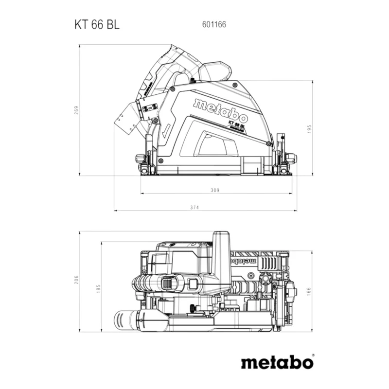 Metabo KT 66 BL Tauchkreissäge 1200 Watt 165 mm + metaBOX ( 601166500 )