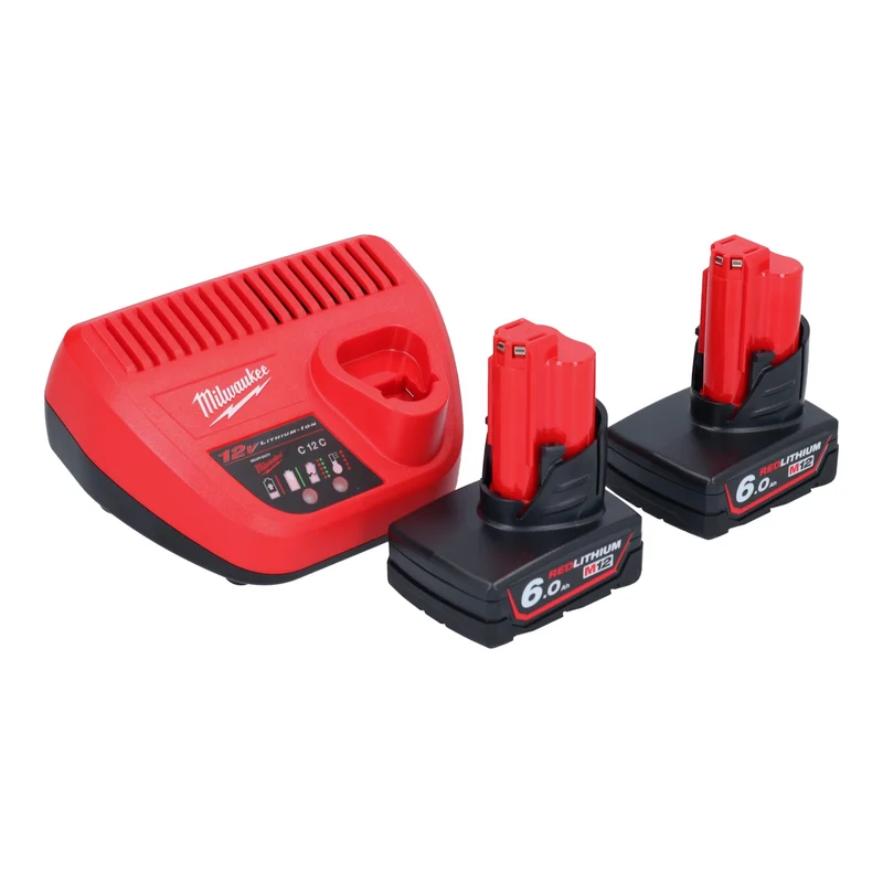 Milwaukee M12 FQID-602 Akku Schlagschrauber 12 V 50 Nm 1/4" Brushless + 2x Akku 6,0 Ah + Ladegerät