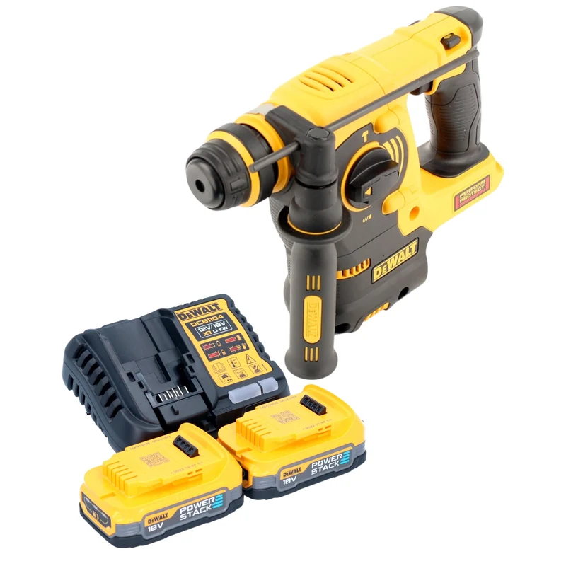 DeWalt DCH 253 E2 Akku Kombihammer 18 V 2,1 J SDS plus + 2x Powerstack Akku 1,7 Ah + Ladegerät