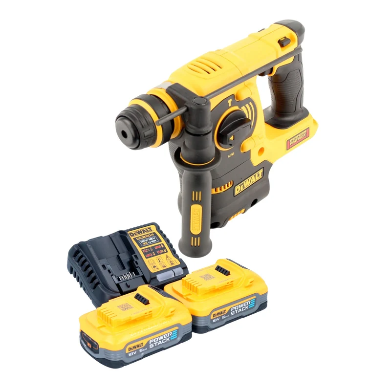 DeWalt DCH 253 H2 Akku Kombihammer 18 V 2,1 J SDS plus + 2x Powerstack Akku 5,0 Ah + Ladegerät