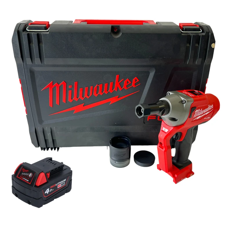 Milwaukee M18 ONEFLT-401X Akku Schließringbolzensetzgerät 18 V 4,8 / 6,4 / 9,53 mm + 1x Akku 4,0 Ah + HD Box - ohne Ladegerät