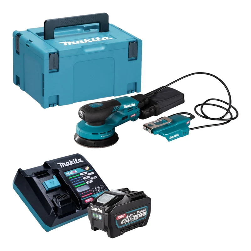 Makita BO 003 CGT101 Akku Exzenterschleifer 40 V max. 125 mm 3,0 mm Hub Brushless + 1x Akku 5,0 Ah + Ladegerät + Makpac