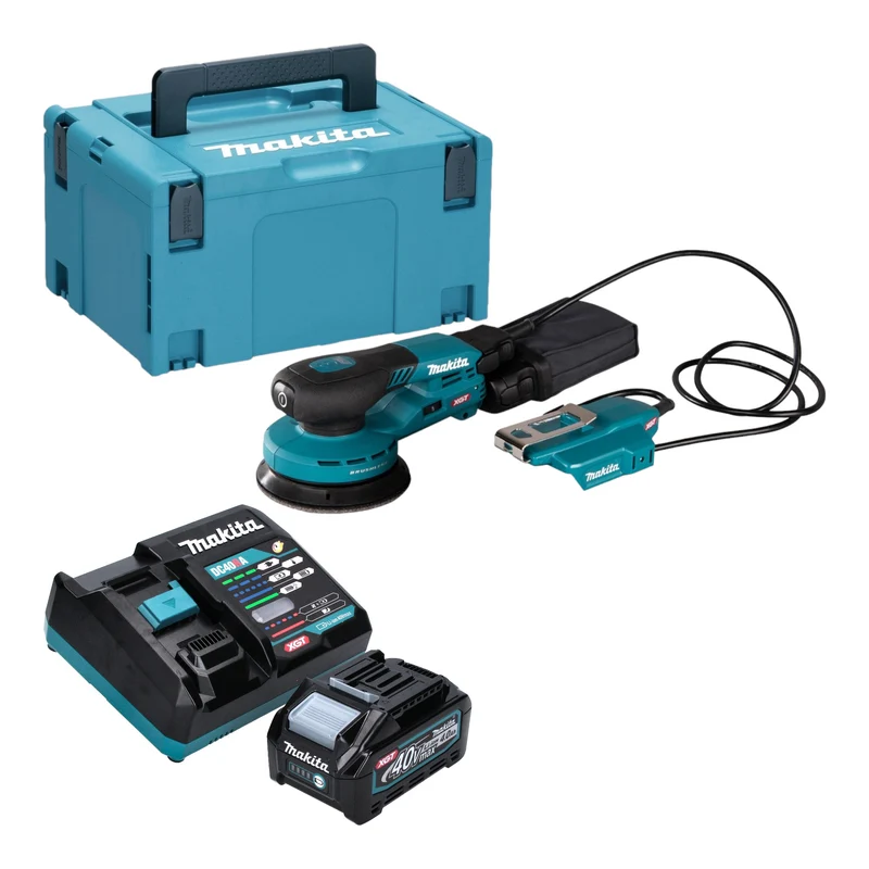 Makita BO 003 CGM101 Akku Exzenterschleifer 40 V max. 125 mm 3,0 mm Hub Brushless + 1x Akku 4,0 Ah + Ladegerät + Makpac