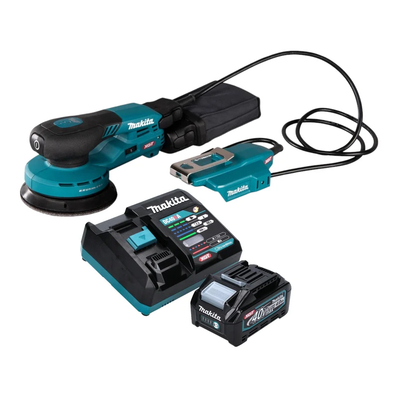 Makita BO 003 CGM101 Akku Exzenterschleifer 40 V max. 125 mm 3,0 mm Hub Brushless + 1x Akku 4,0 Ah + Ladegerät