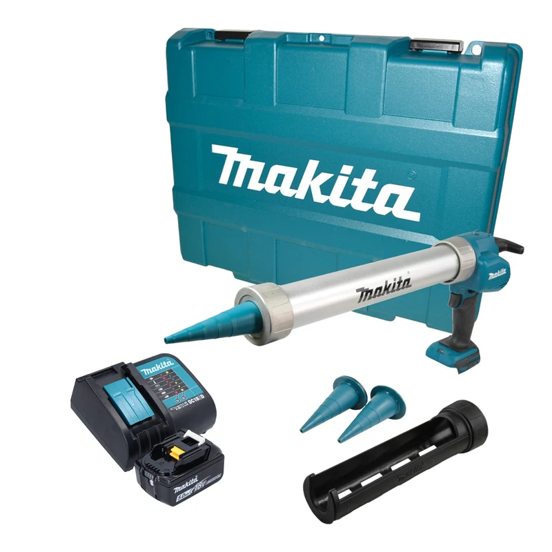 Makita DCG 180 ST1XK Akku Kartuschenpistole 18 V 300 / 600 ml + 1x Akku 5,0 Ah + Ladegerät + Koffer