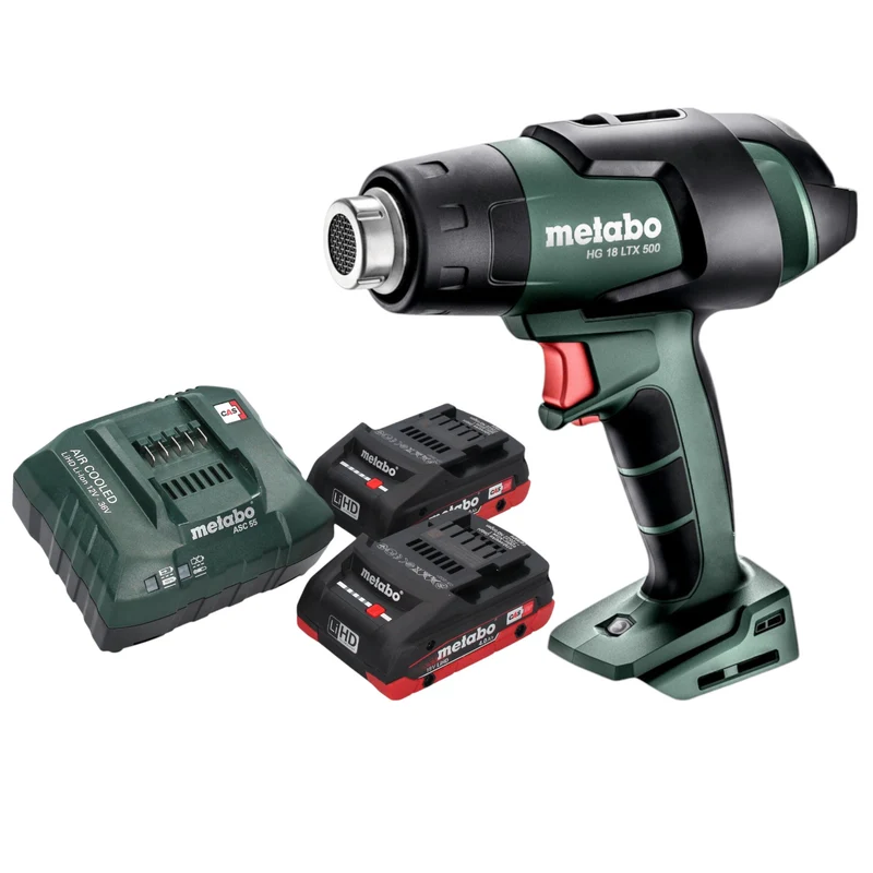 Metabo HG 18 LTX 500 Akku Heißluftgebläse 18 V 300 / 500 °C + 2x LiHD Akku 4,0 Ah + Ladegerät